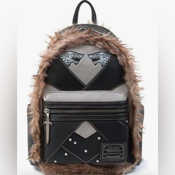 NWT PAIR OF US EXCLUSIVE LOUNGEFLY GAME OF THRONES BACKPACKS: CERSEI & JON SNOW - Picture 8 of 9